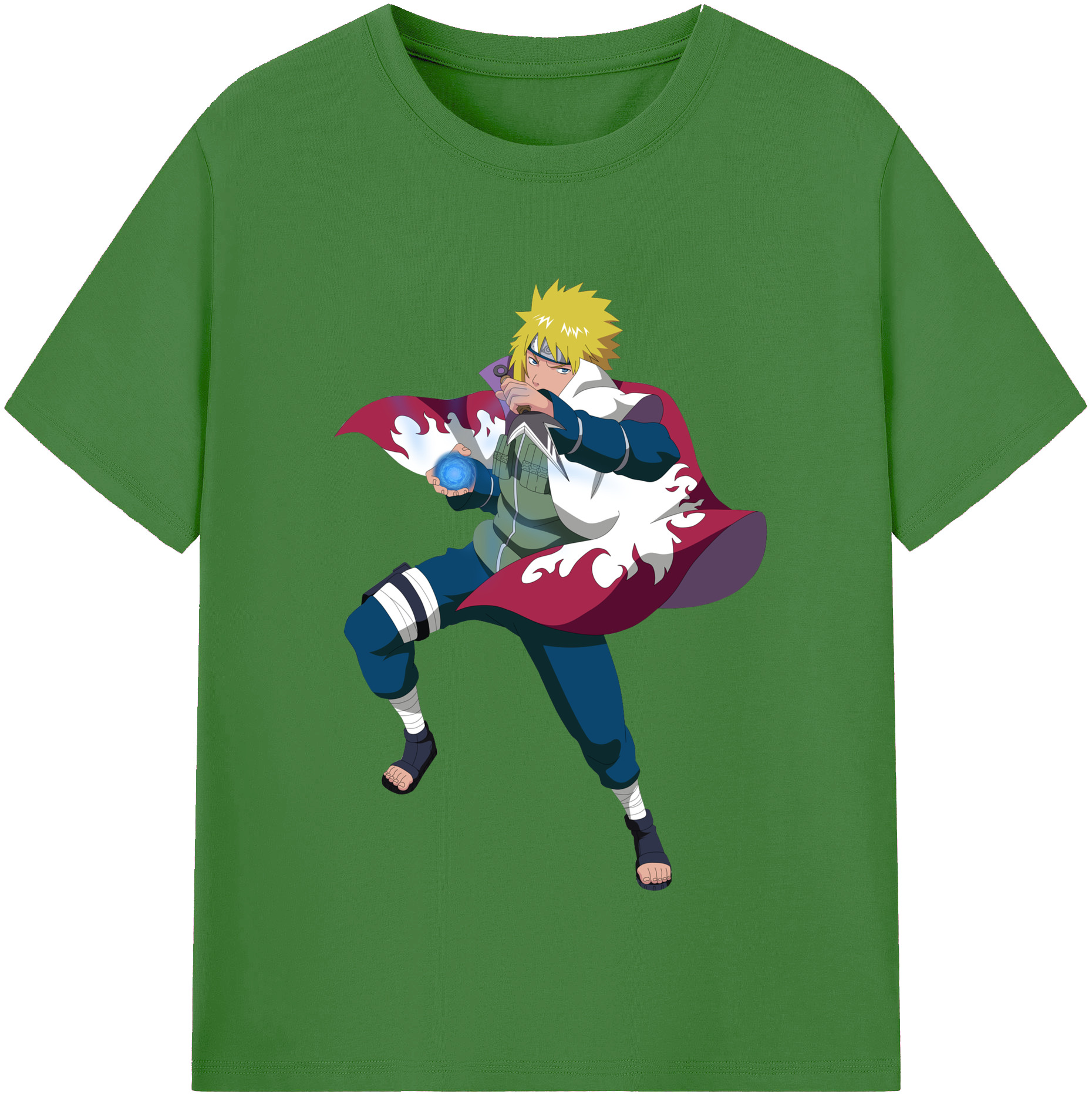 （画像用） NARUTO -ナルト- 波風 ミナト Namikaze Minato レディースカジュアルプリントTシャツ（綿100％）